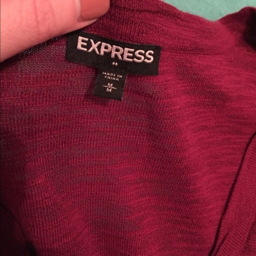 Express size medium low cut cardigan button sleeve - Picture 4 of 6